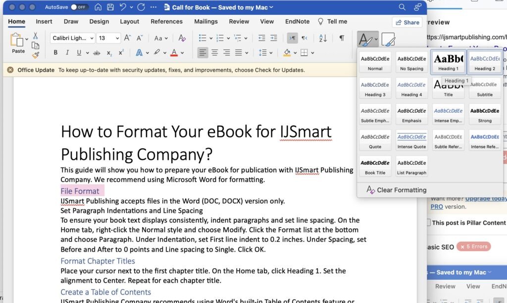 eBook Formatting Guide